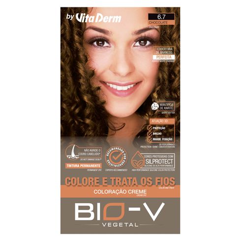 COLORAÇÃO CREME BIO-V - 6.7 LOURO ESCURO MARROM VITA DERM