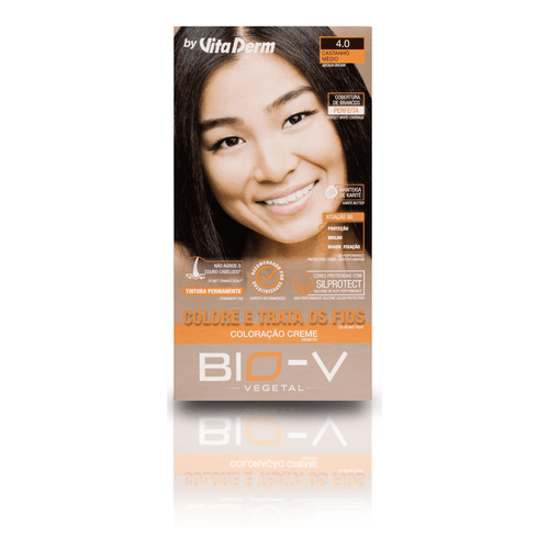 COLORAÇÃO CREME BIO-V - 4.0 CASTANHO MÉDIO VITA DERM