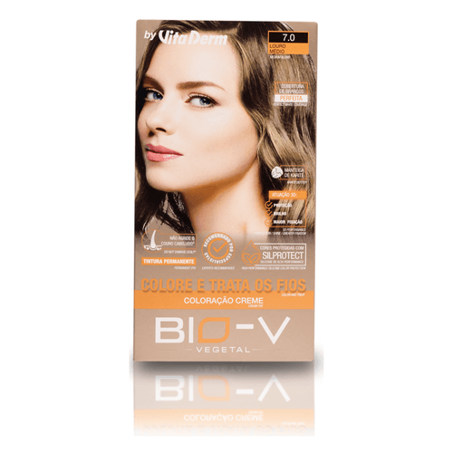 COLORAÇÃO CREME BIO-V - 7.0 LOURO MÉDIO VITA DERM